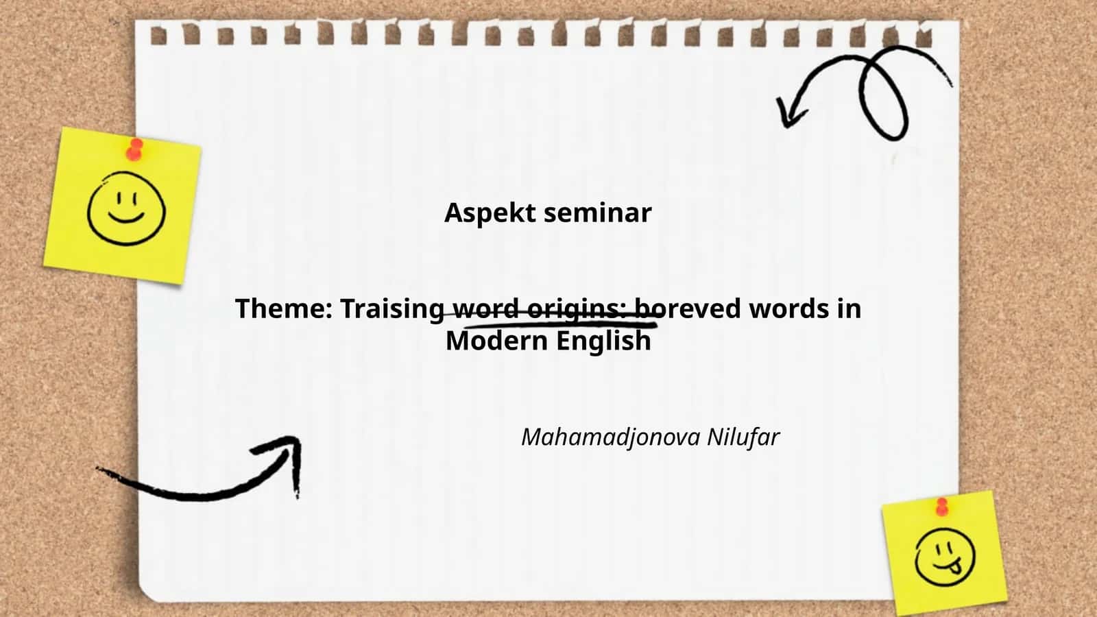 Seminar: Word Origins in Modern English