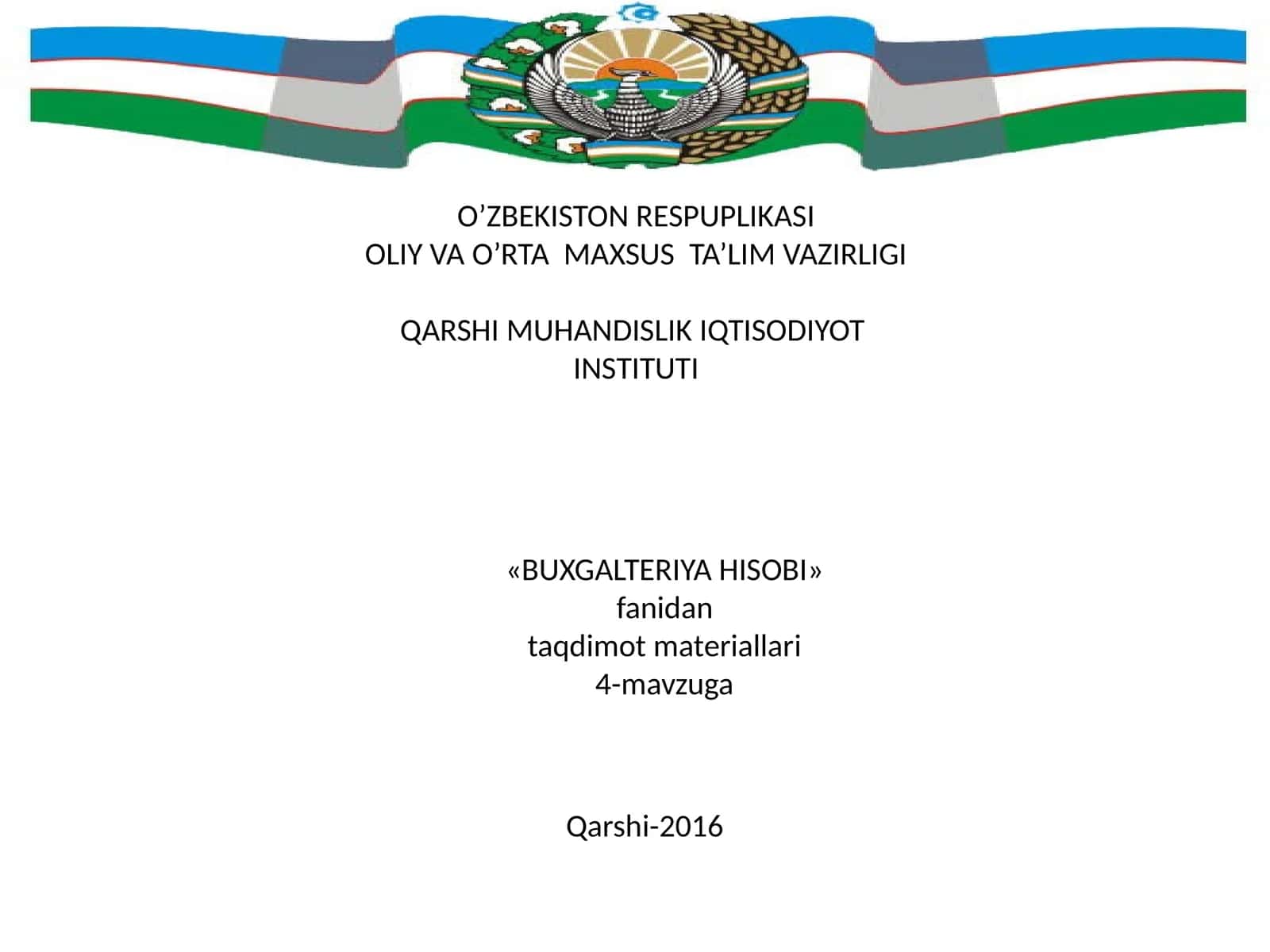 ASOSIY XО‘JALIK JARAYONLARI HISOBINING TAMOYILLARI