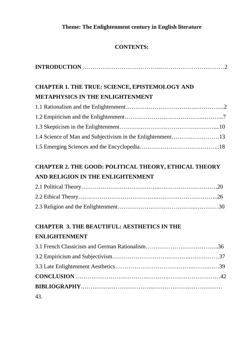 The Enlightenment century in English literature
