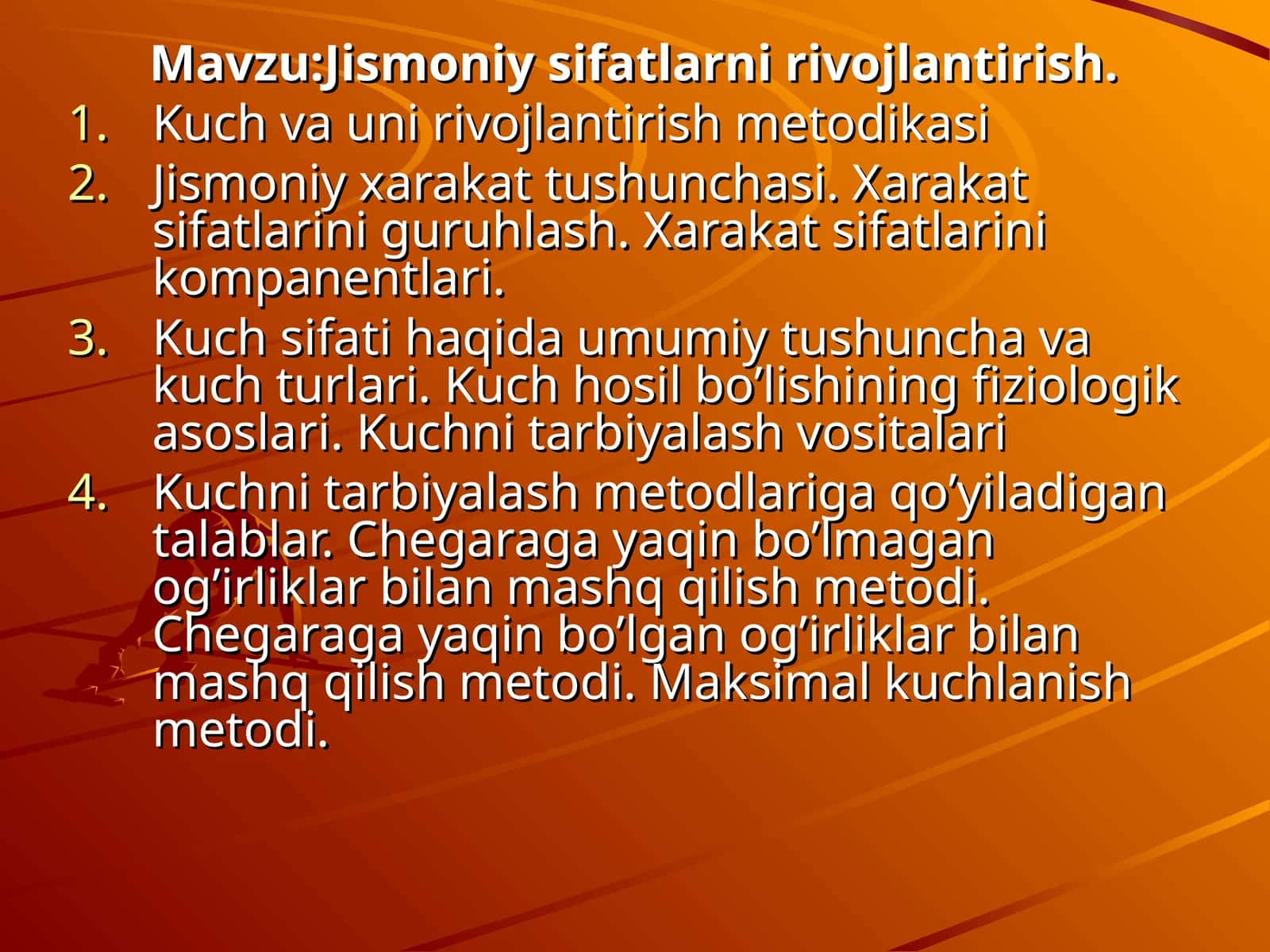 Jismоniy sifatlarni rivоjlantirish