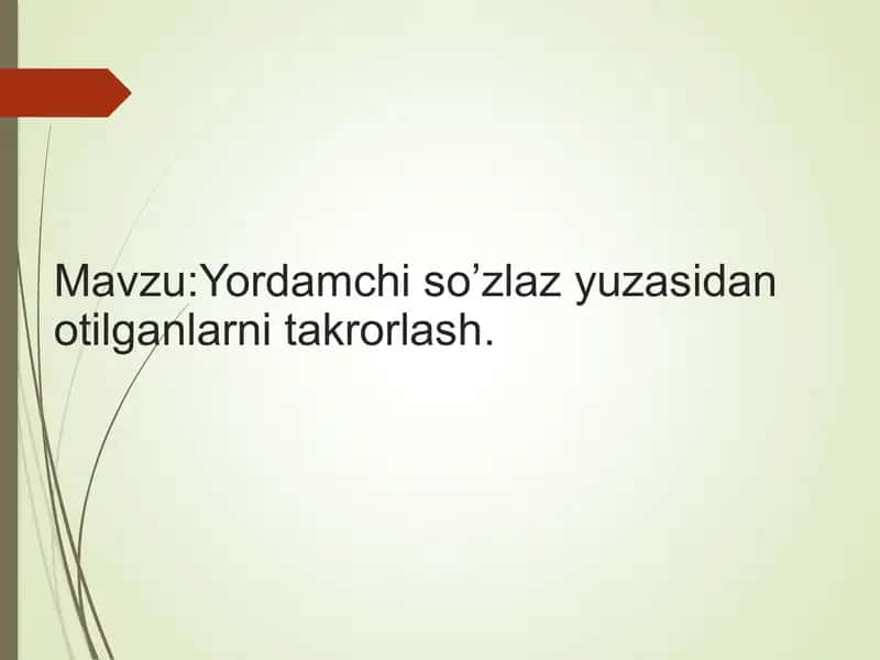 yordamchi so'zlar