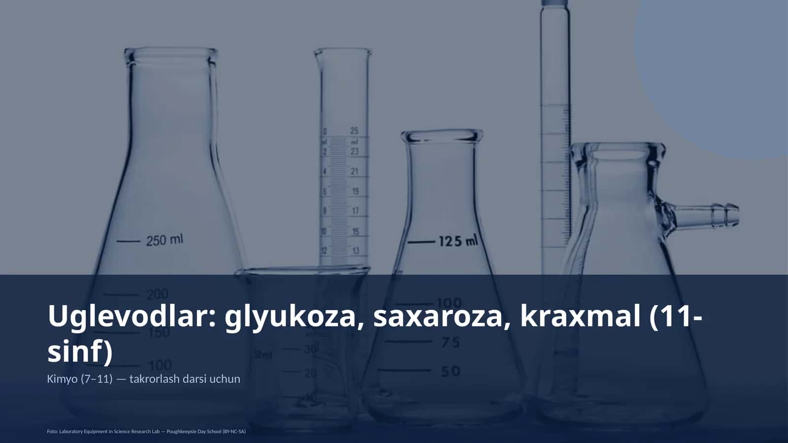 Uglevodlar: glyukoza, saxaroza, kraxmal
