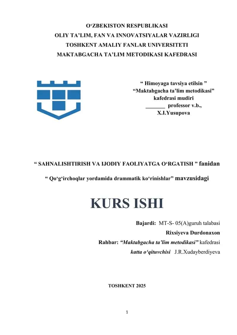 Qoʻgʻirchoqlar yordamida drammatik koʻrinishlar
