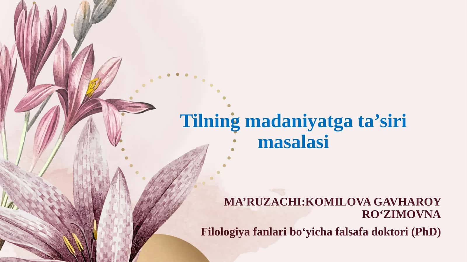 Tilning madaniyatga ta’siri masalasi