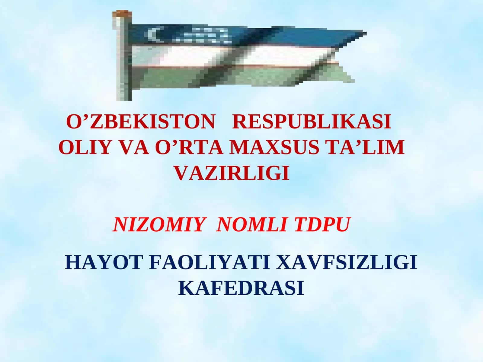 Texnogen tusdagi favqulodda vaziyatlar va ularning muhofazasi