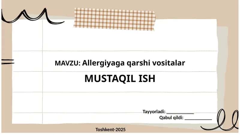Allergiyaga qarshi vositalar