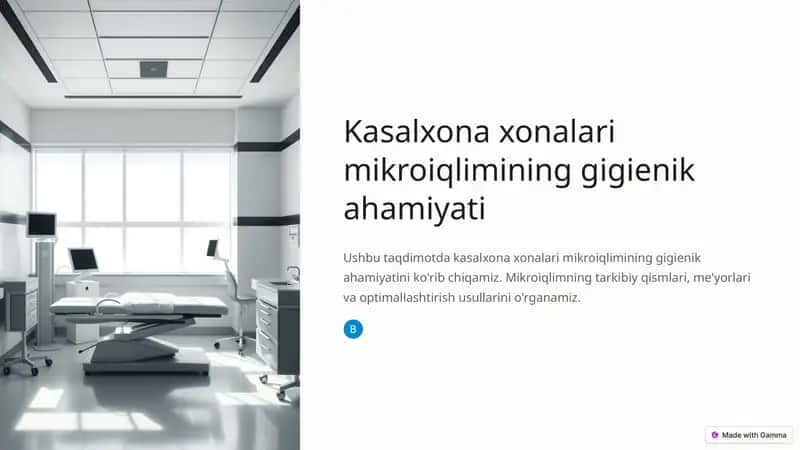 Kasalxona xonalari mikroiqlimining gigienik ahamiyati
