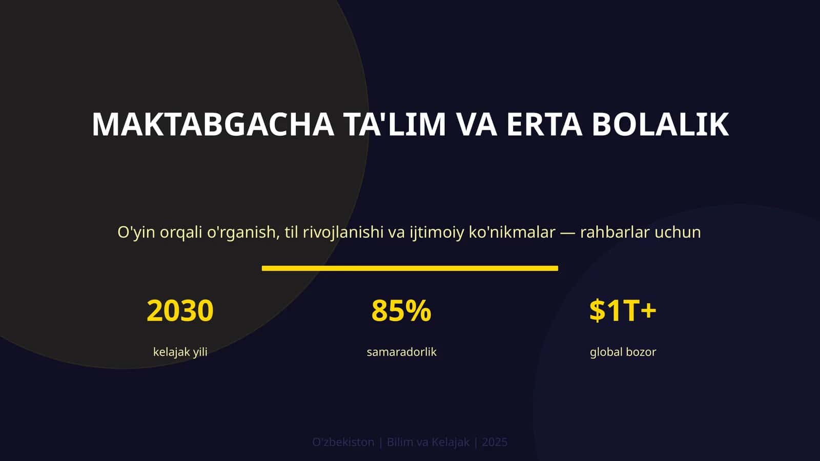 Maktabgacha ta'lim va erta bolalik