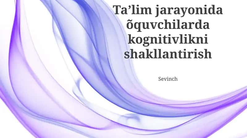 Kognitivlikni shakllantirish