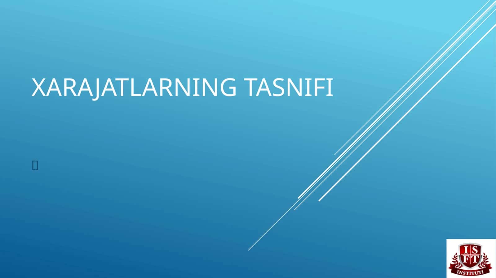 Xarajatlarning tasnifi