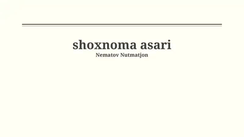 Shoxnoma asari