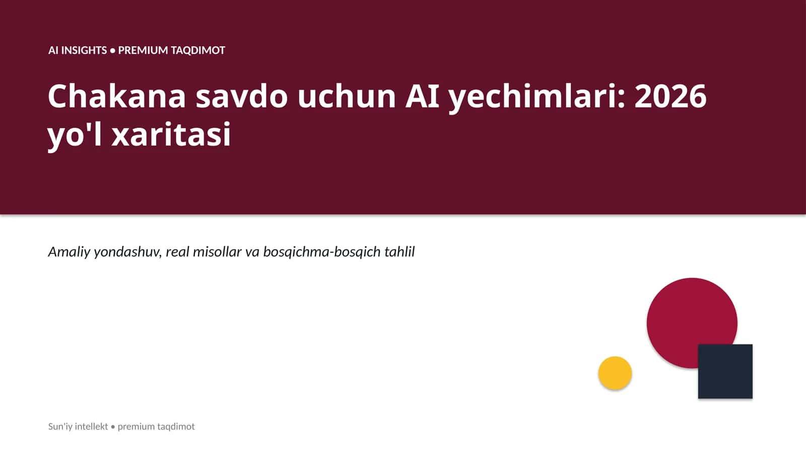 Chakana savdo uchun AI yechimlari: 2026 yo'l xaritasi