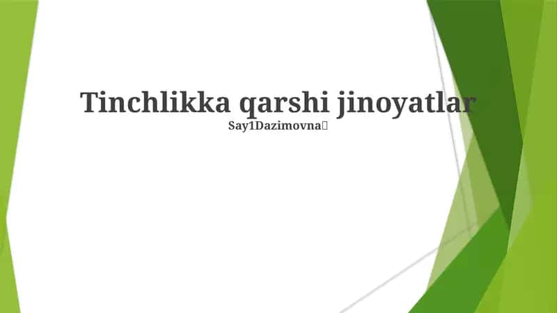 Tinchlikka qarshi jinoyatlar