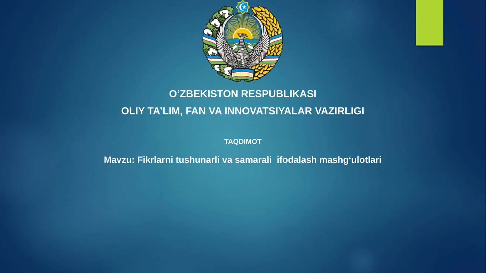Fikrlarni tushunarli ifodalash