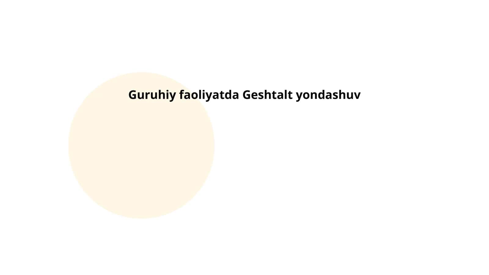 Gestal theory in group activities