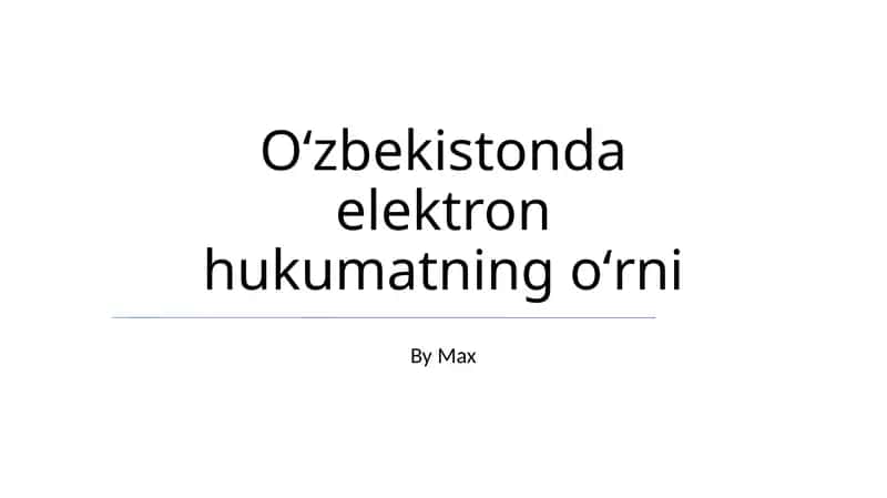 O'zbekistonda Elektron Hukumatning Asosiy Tamoyillari