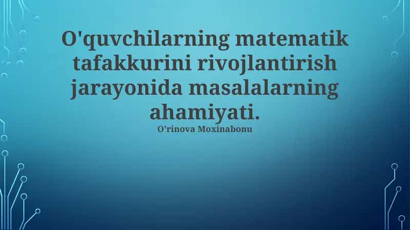 O'rinova Moxinabonu