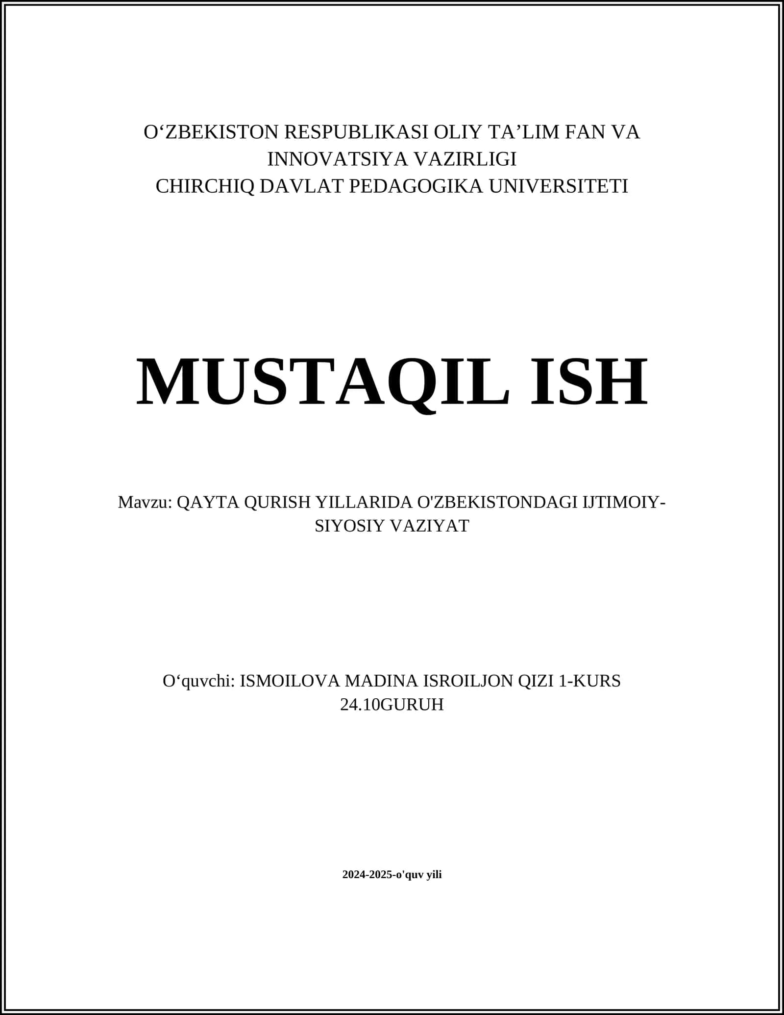 Qayta Qurish Yillardagi O'zbekistondagi Ijtimoiy-Siyosiy Vaziyat