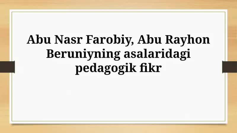 Abu Nasr Farobiyning asarlari