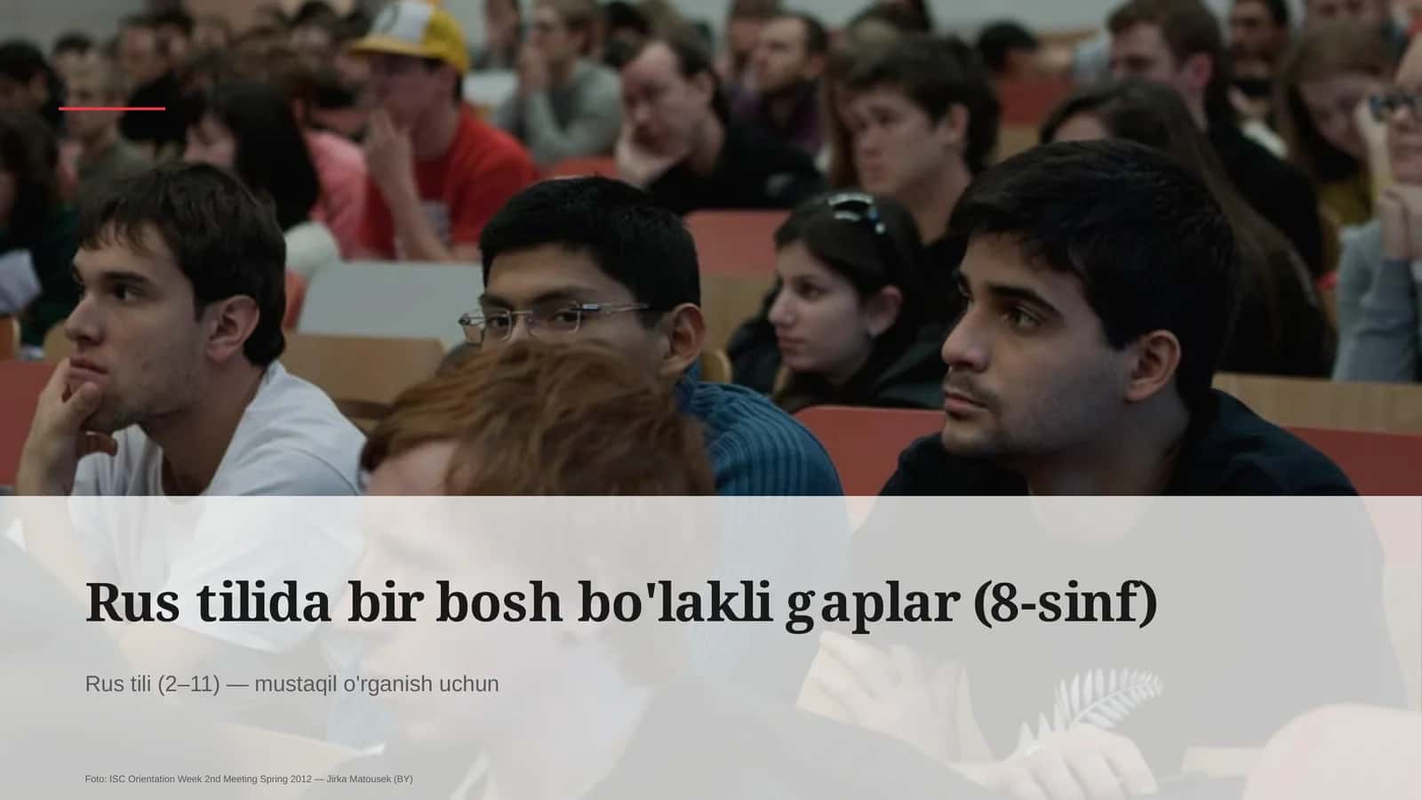 Rus tilida bir bosh bo'lakli gaplar (8-sinf)