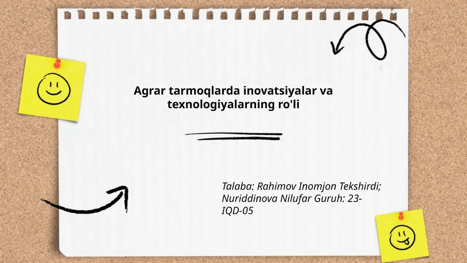 Agrar tarmoqlarda inovatsiyalar va texnologiyalarning ro'li