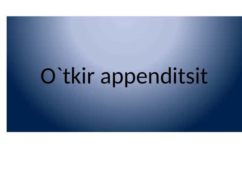 O`tkir appenditsit