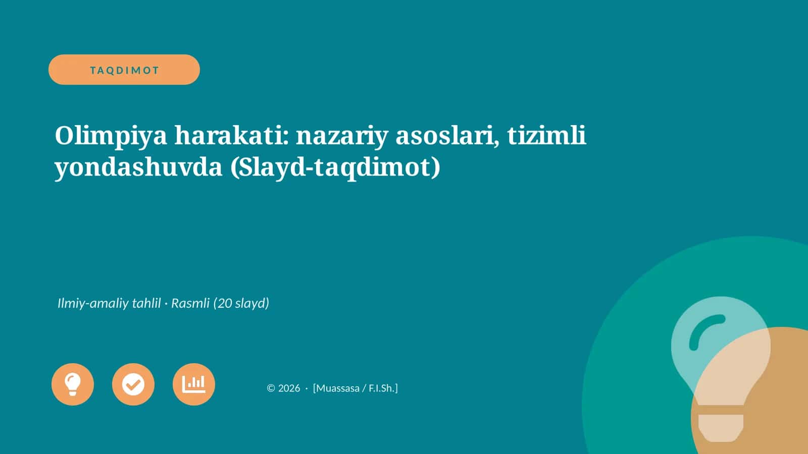Olimpiya harakati: nazariy asoslari, tizimli yondashuvda (Slayd-taqdimot)
