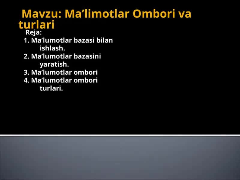 Ma’limotlar Omborivaturlari