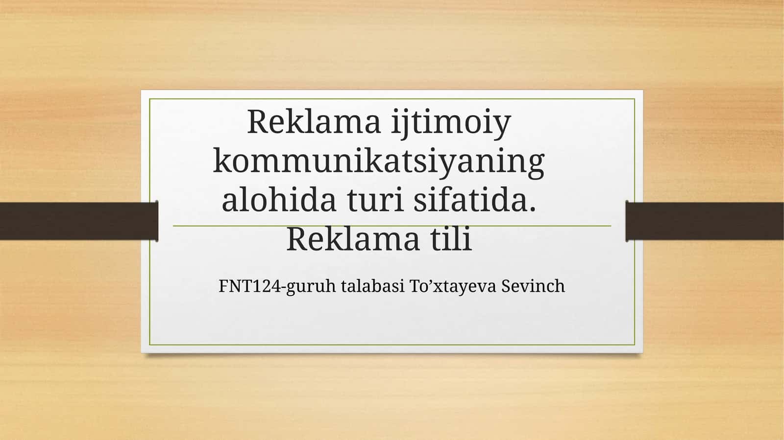 Reklama ijtimoiy kommunikatsiyani tushunchasi