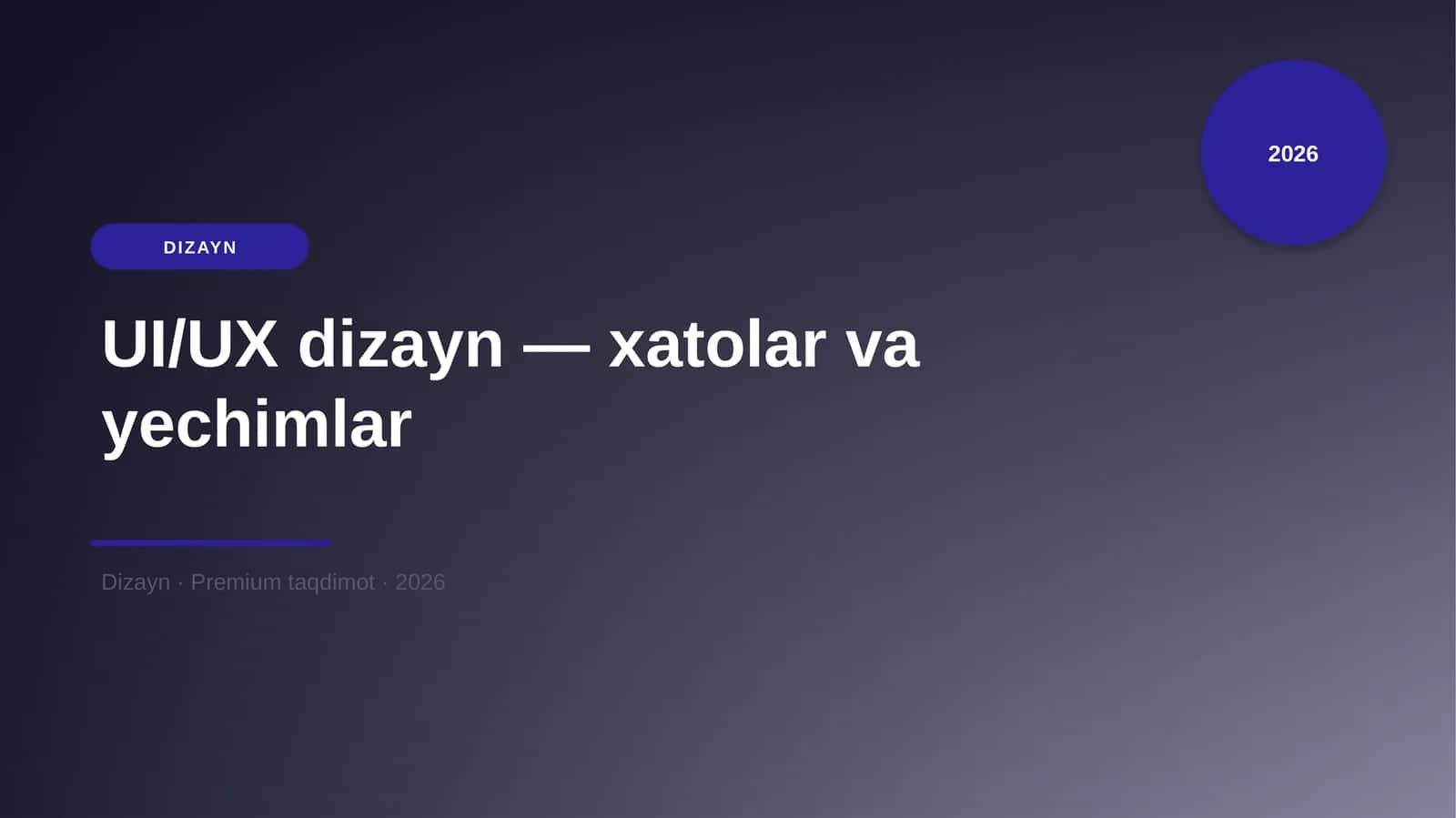 UI/UX dizayn — xatolar va yechimlar