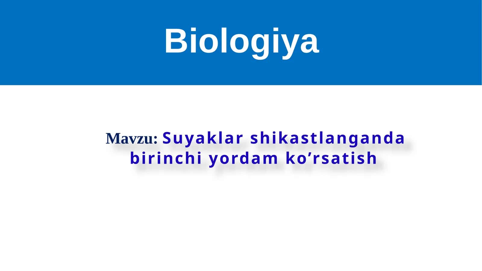 Suyaklar shikastlanganda birinchi yordam ko’rsatish