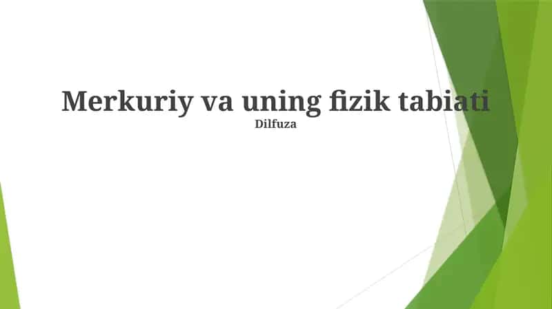 Merkuriy va uning fizik tabiati