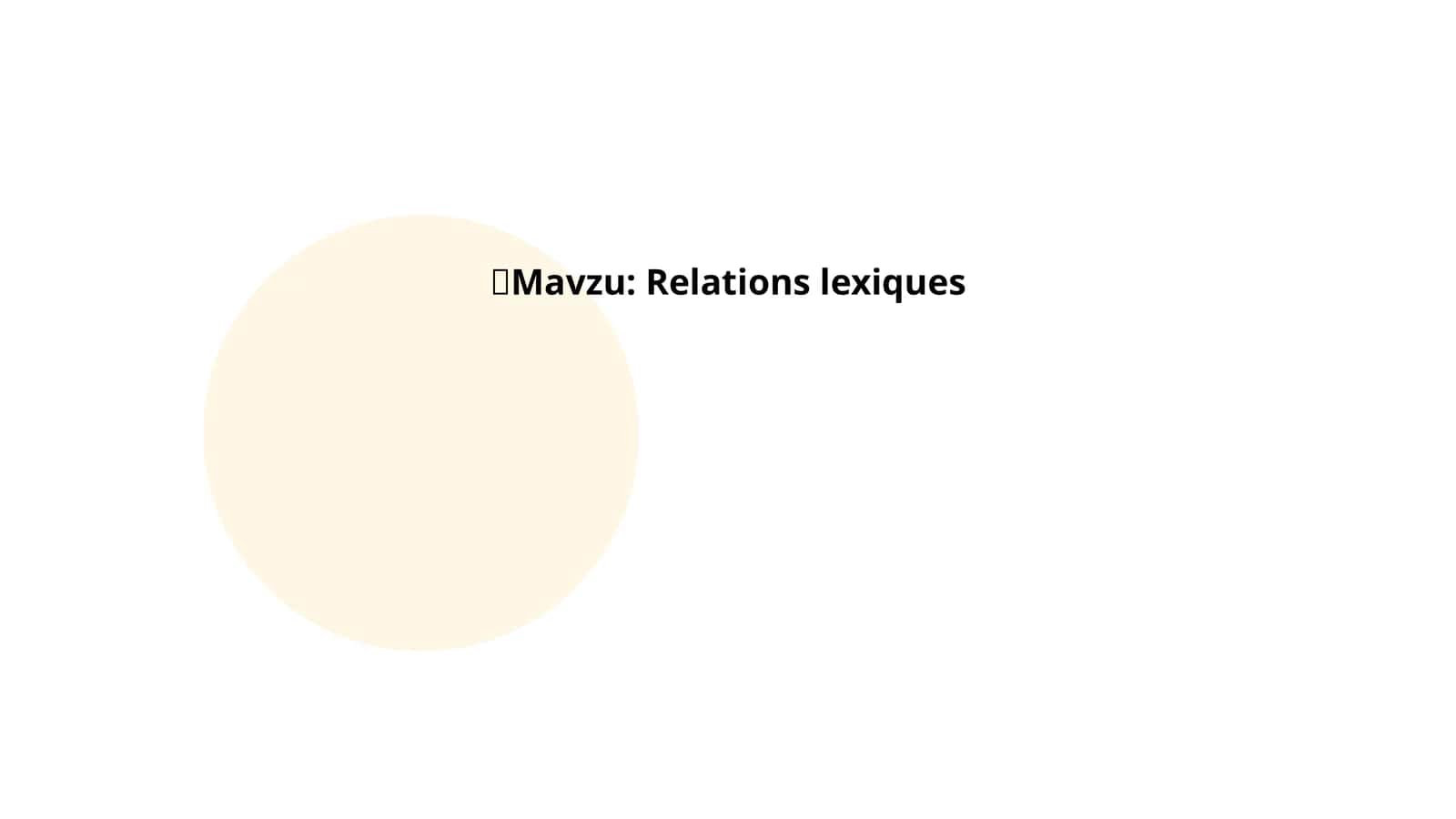 Relations lexiques