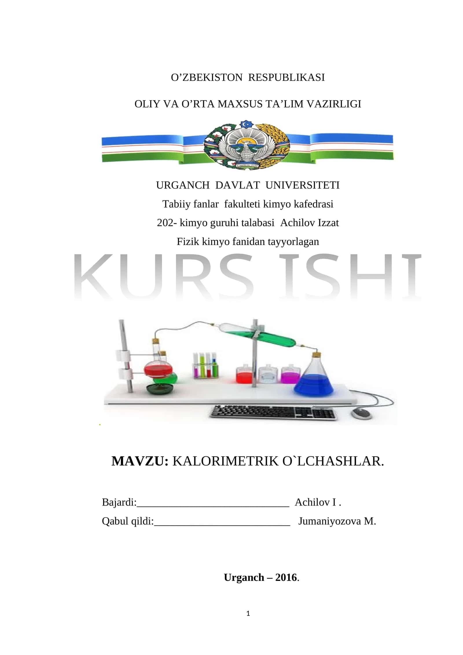 Kalorimеtrik o`lchashlar