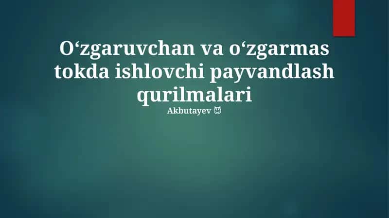 Alternativ tok (AT) payvandlash