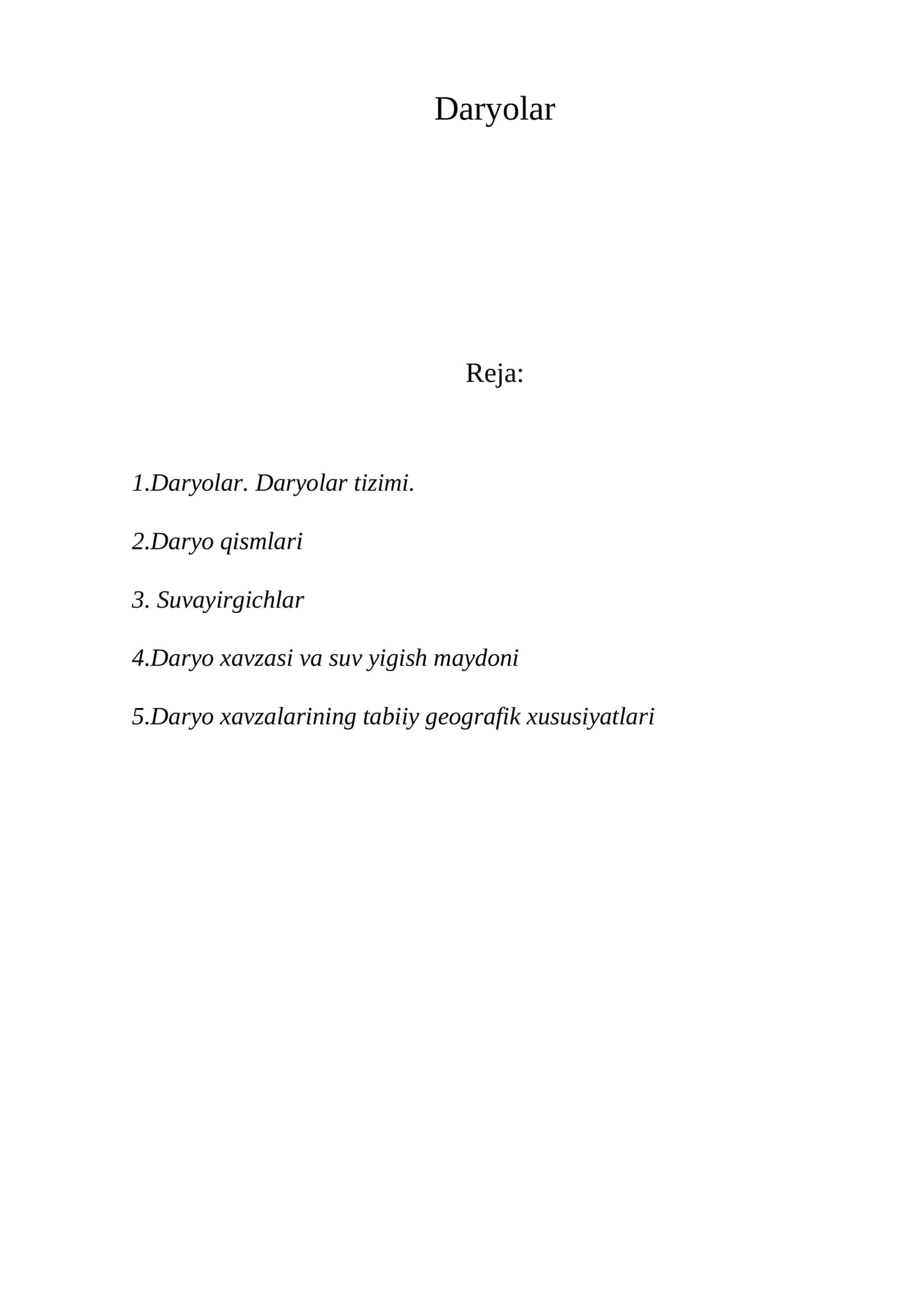 Daryolar