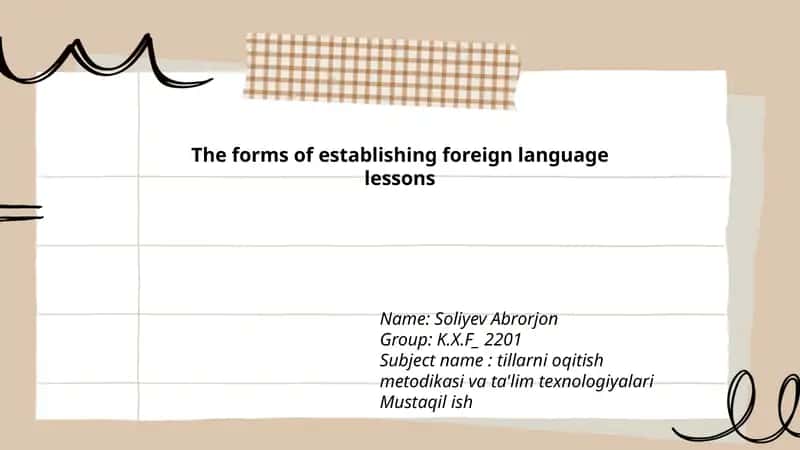 Tillarni O'qitish Metodikasi va Ta'lim Texnologiyalari