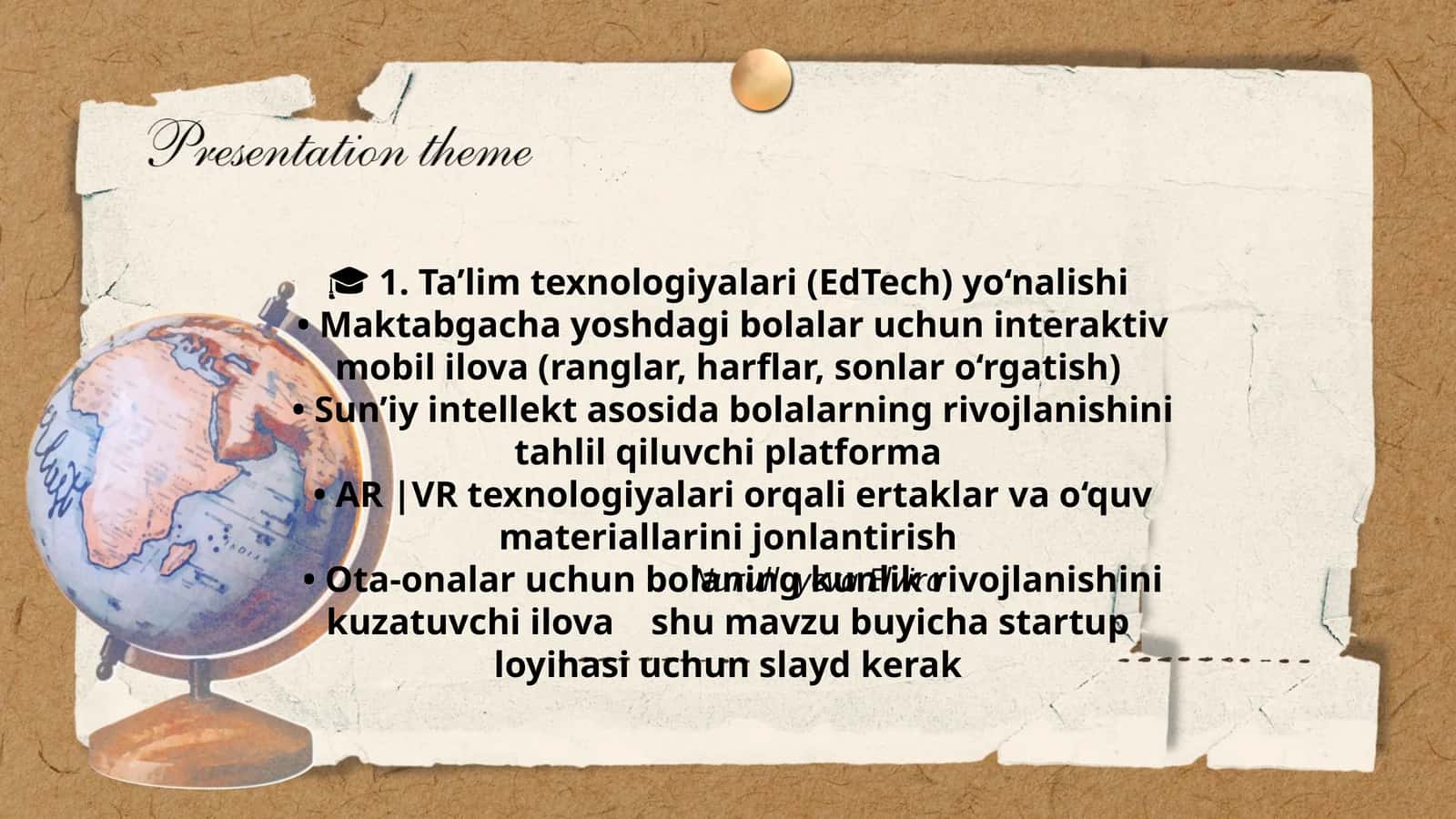 Ta'lim texnologiyalari (EdTech) yo‘nalishi