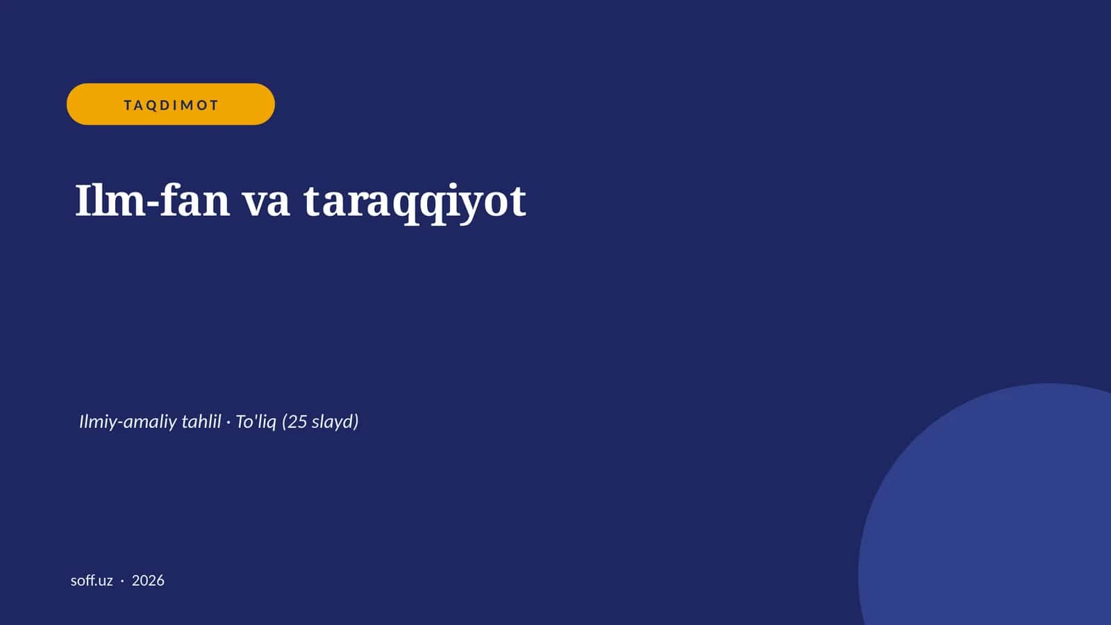 Ilm-fan va taraqqiyot