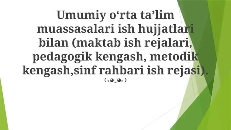 Maktab Ish Rejalari: Tuzuv va Amalga Oshirish