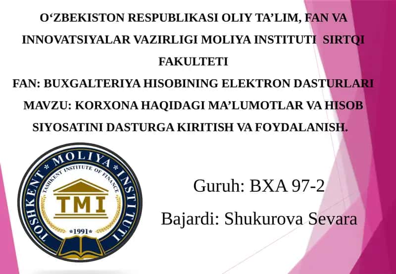Buxgalteriya hisobining elektron dasturlari