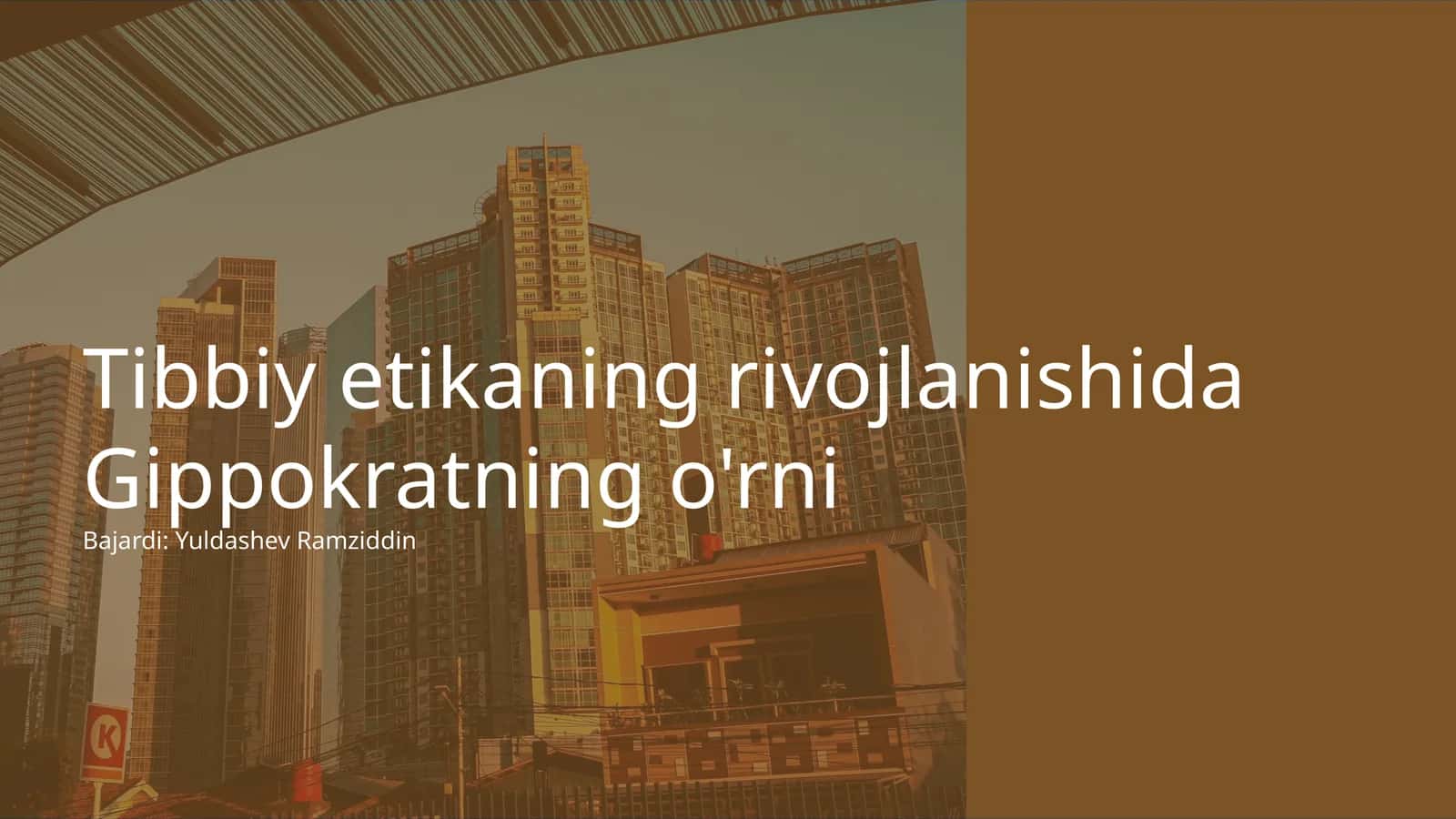 Tibbiyotning rivojlanishida Gippokratning o'rni