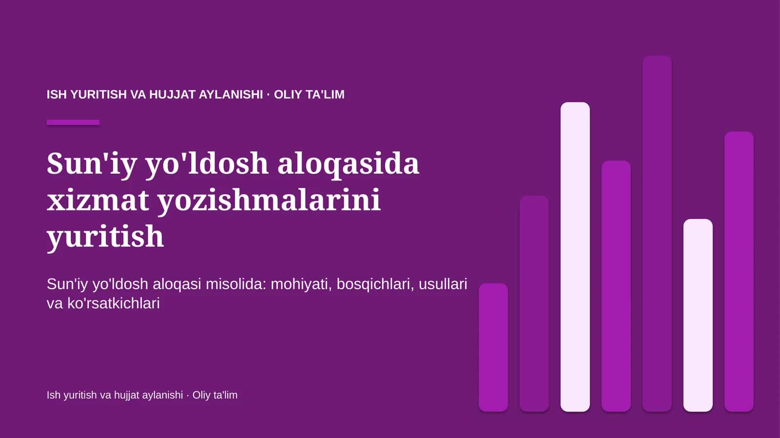 sun'iy yo'ldosh aloqasida xizmat yozishmalarini yuritish 8324