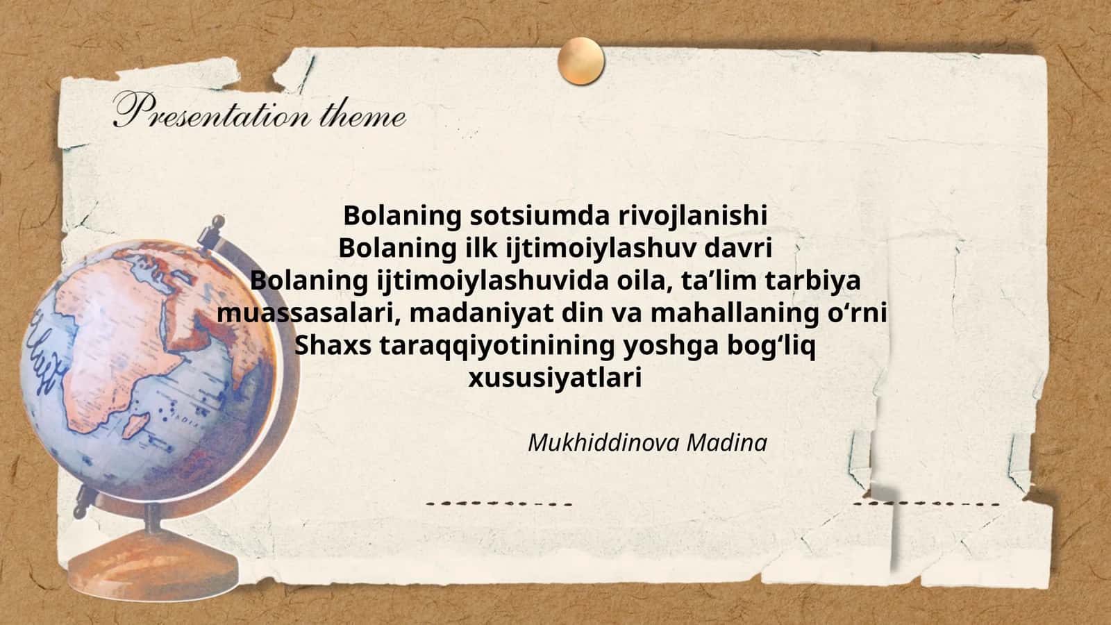 Bolaning sotsiumda rivojlanishi