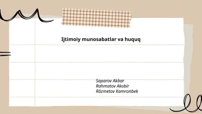 Ijtimoiy munosabatlar va huquq