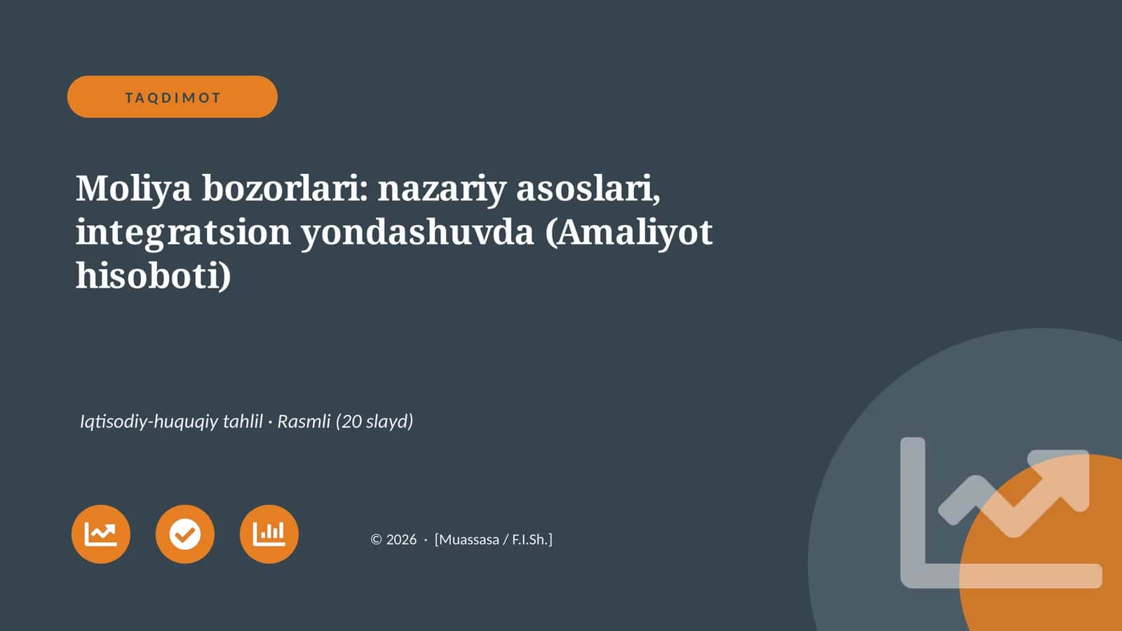 Moliya bozorlari: nazariy asoslari, integratsion yondashuvda (Amaliyot hisoboti)