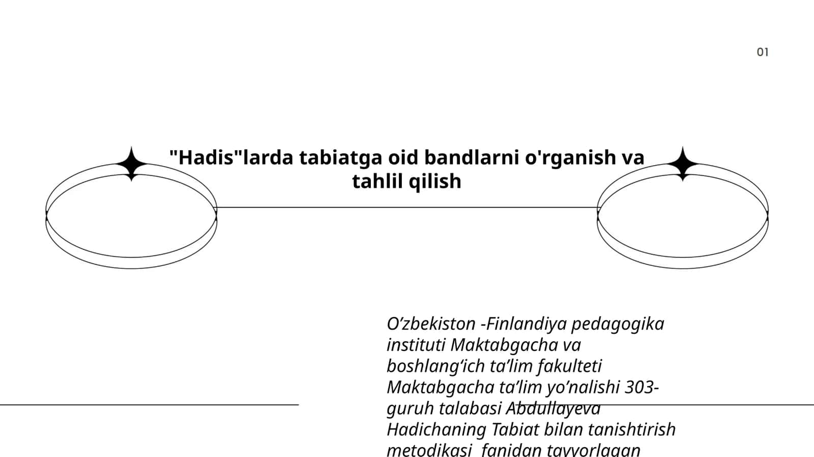 "Hadis"larda tabiatga oid bandlarni o'rganish va tahlil qilish