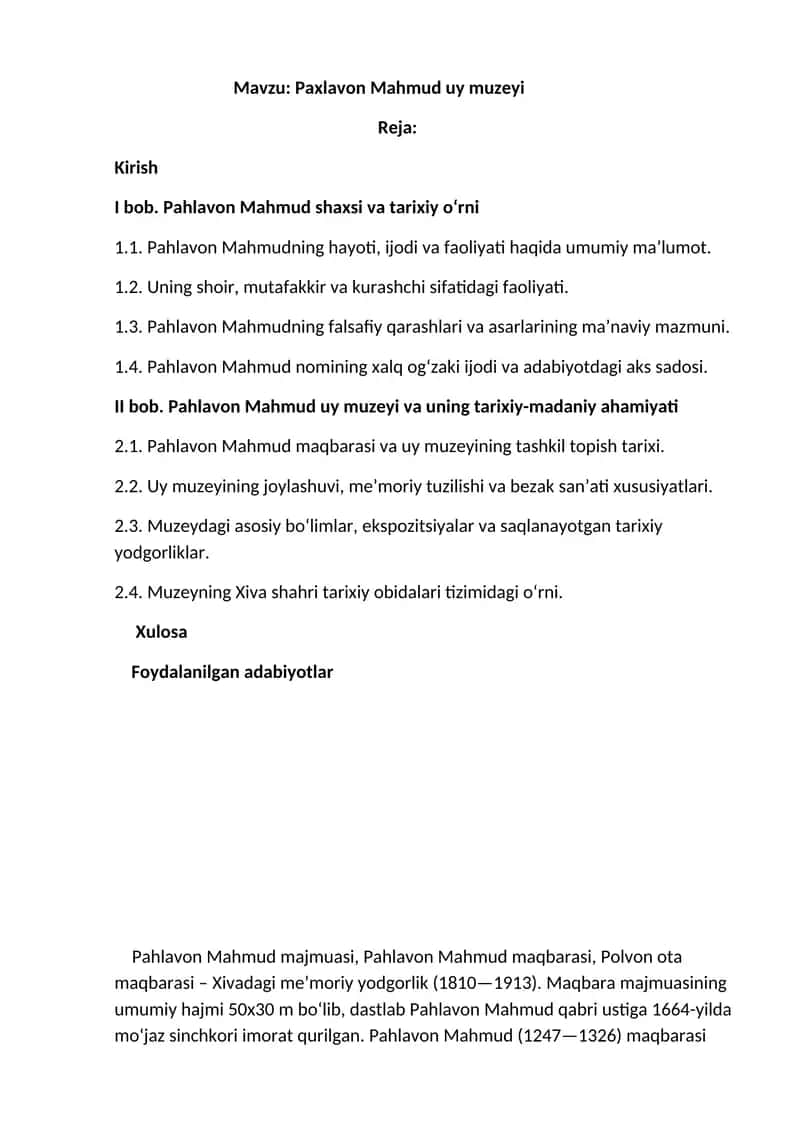 Paxlavon Mahmud uy muzeyi