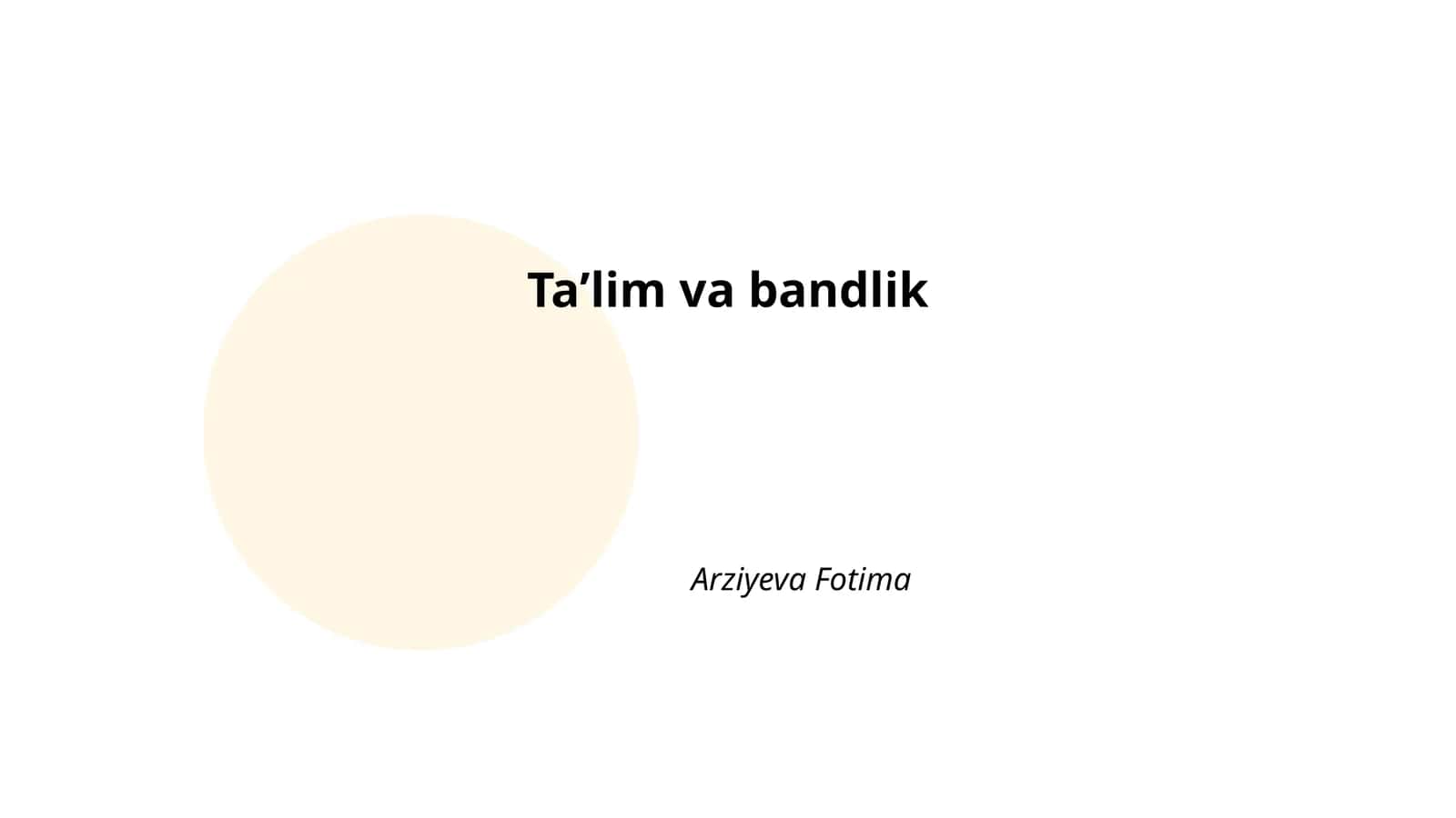 Ta'lim tizimining ahamiyati