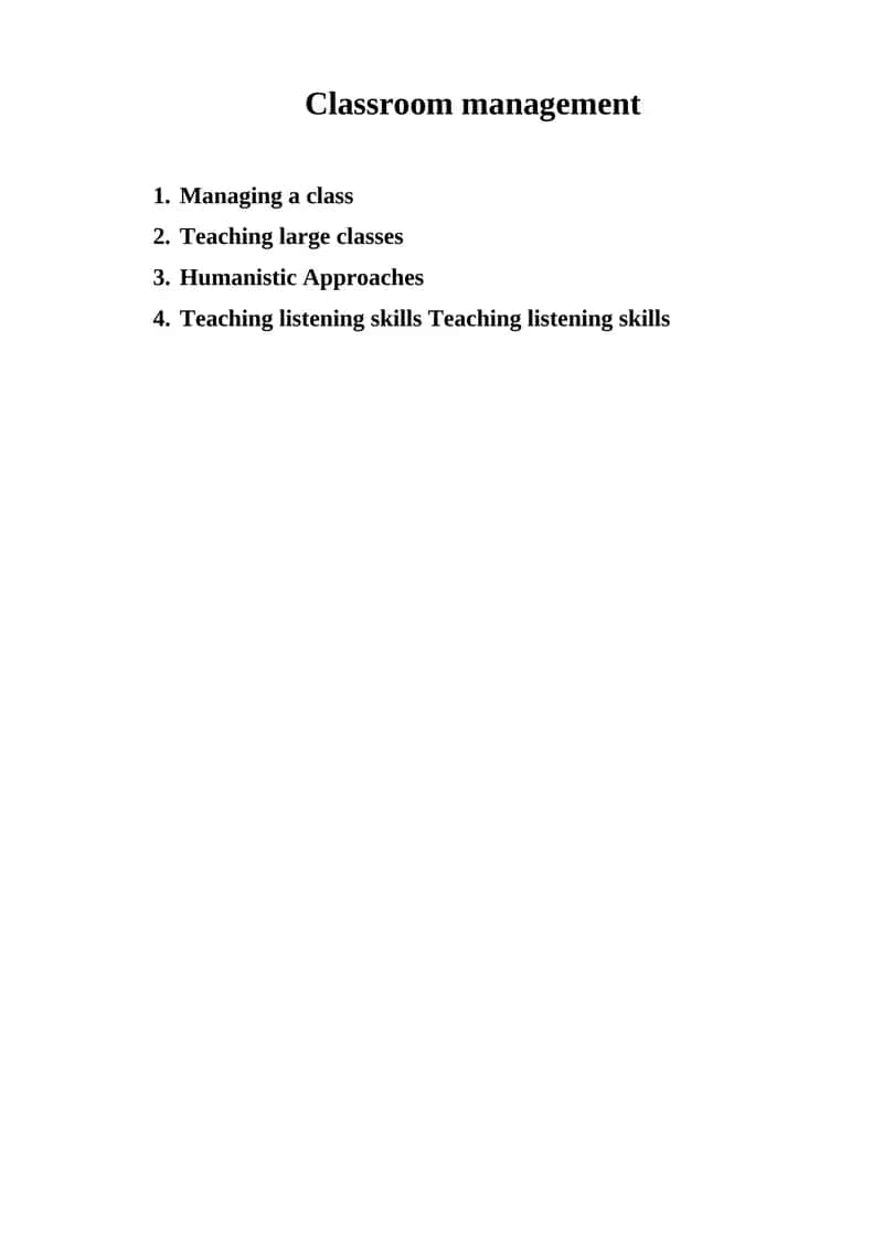 Classroom Management